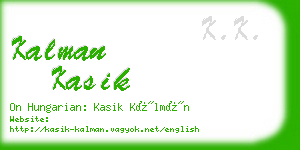 kalman kasik business card